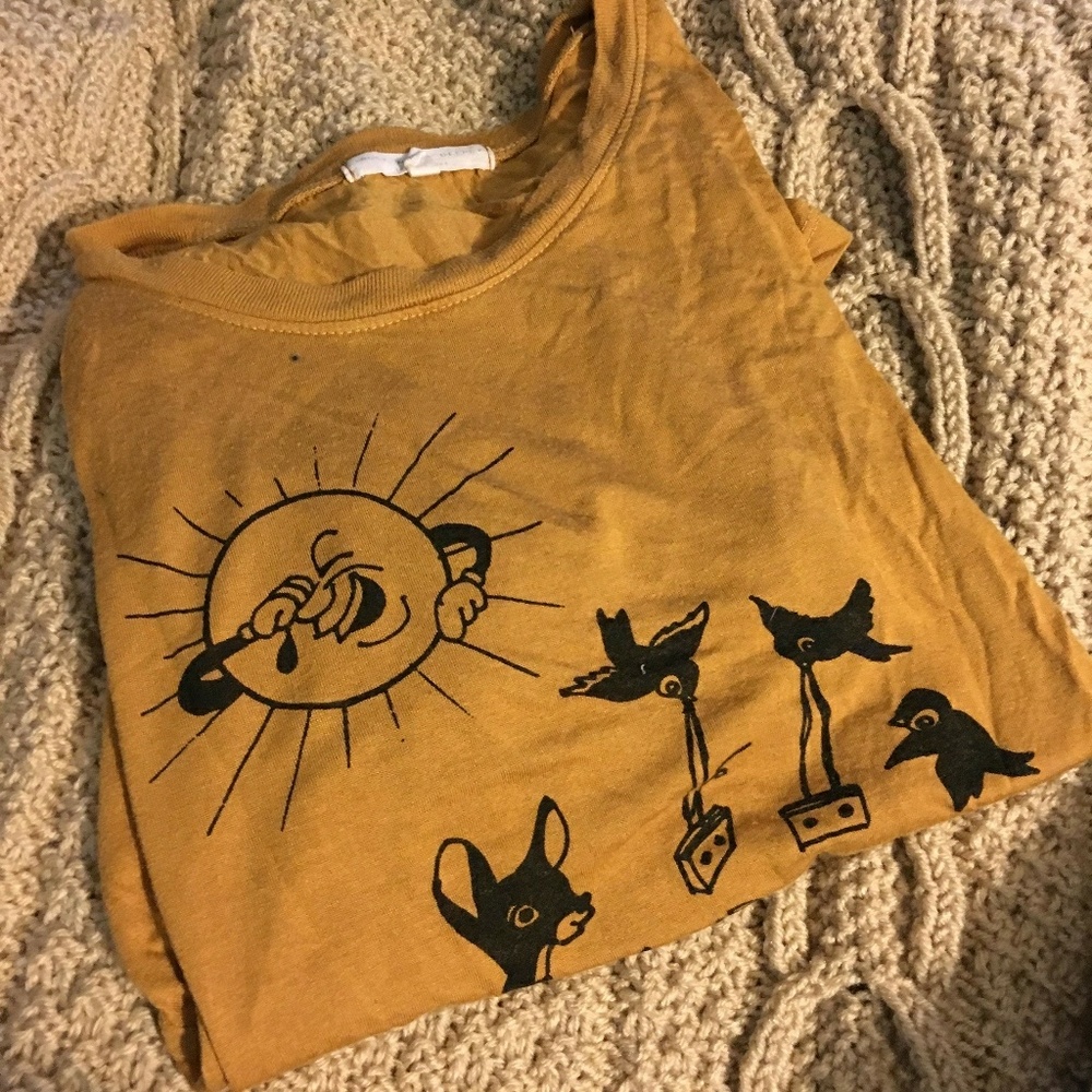 Yellow funny UO Tee